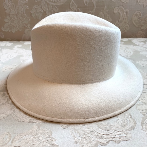 Vintage Conte of Florence ivory wool hat 56 - Picture 4 of 11